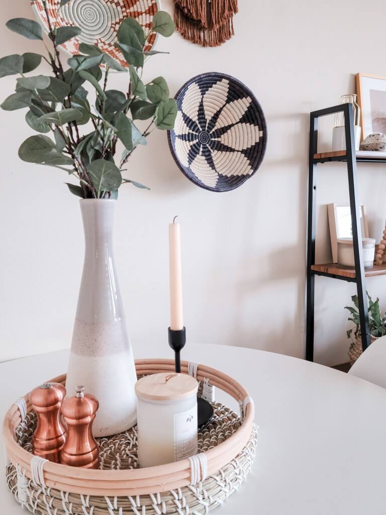 Woven Basket Centerpiece with Eucalyptus Accent