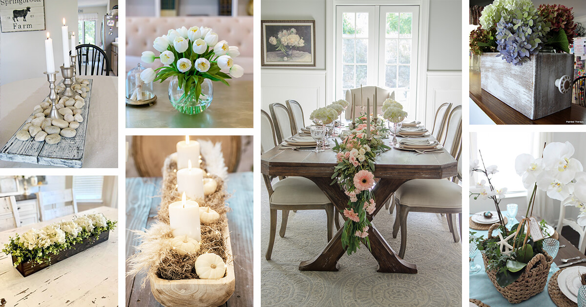 30 Best Dining Table Centerpieces That, Dining Room Flower Decor