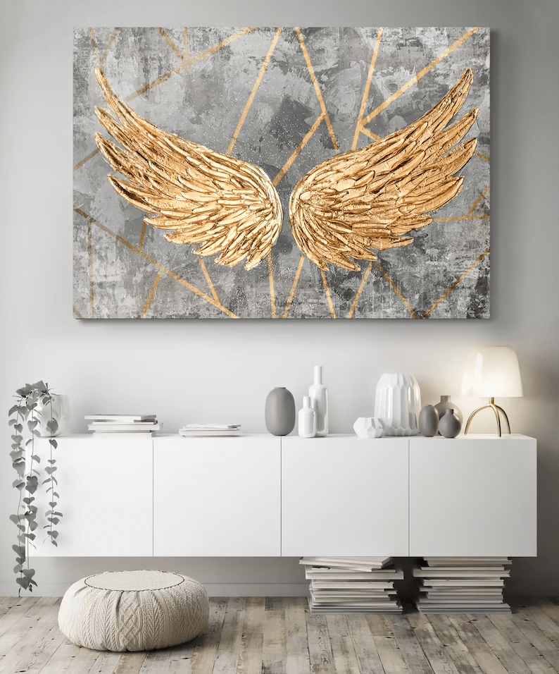 Beautiful Angel Wings Hanging Ornate Cherub Wall Home Decoration Symbolic Spirit 