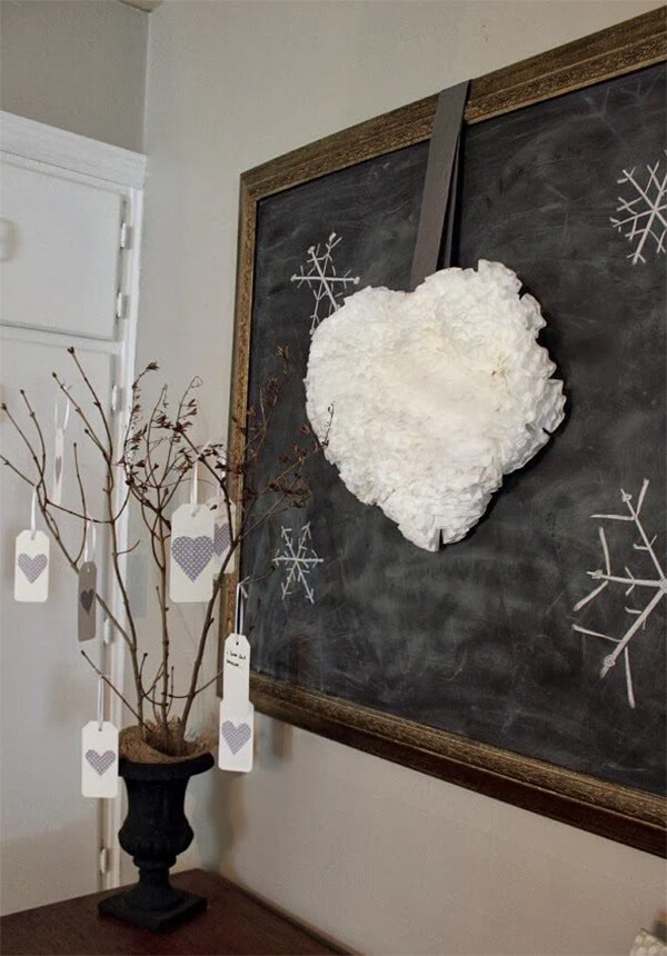 Beautiful Fluffy Paper Heart Wreath