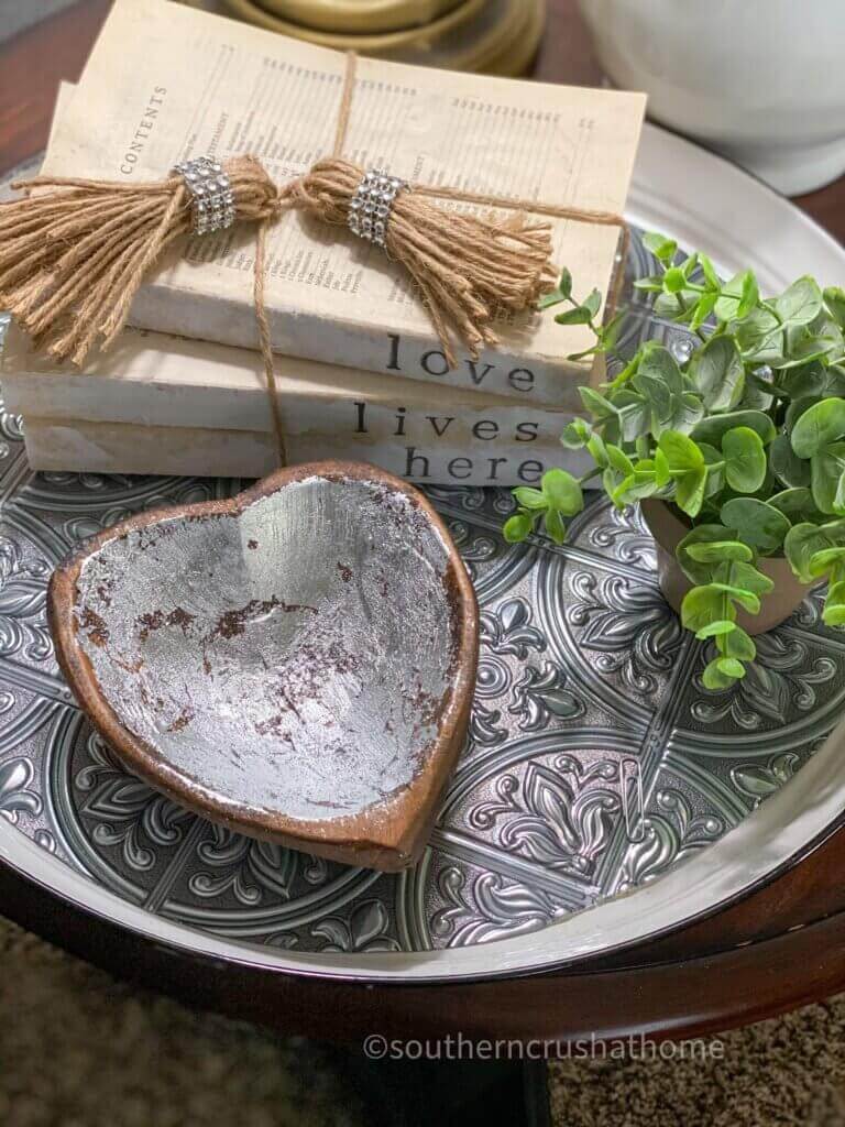 Simple Silver Painted Wooden Dough Bowl