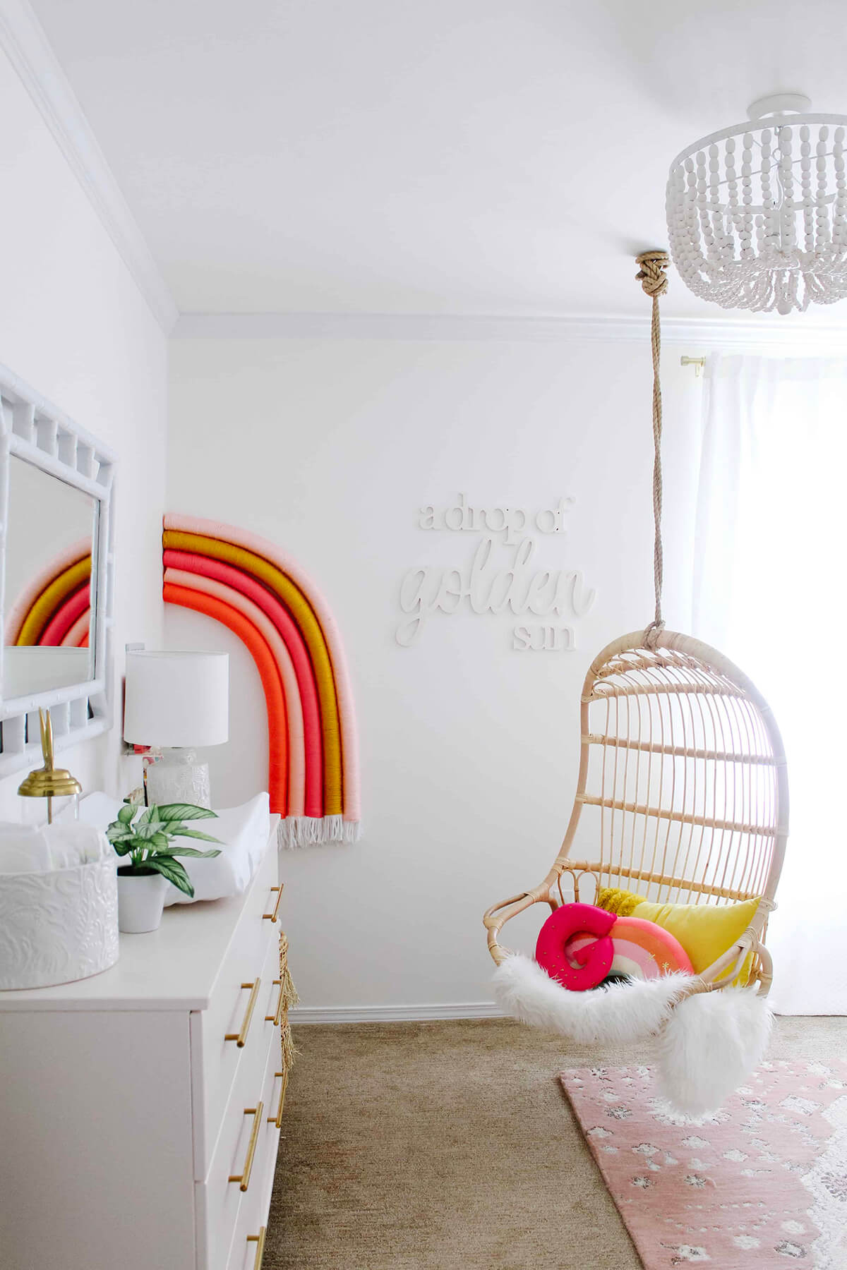 Creative Yarn Noodle Rainbow Wall Art