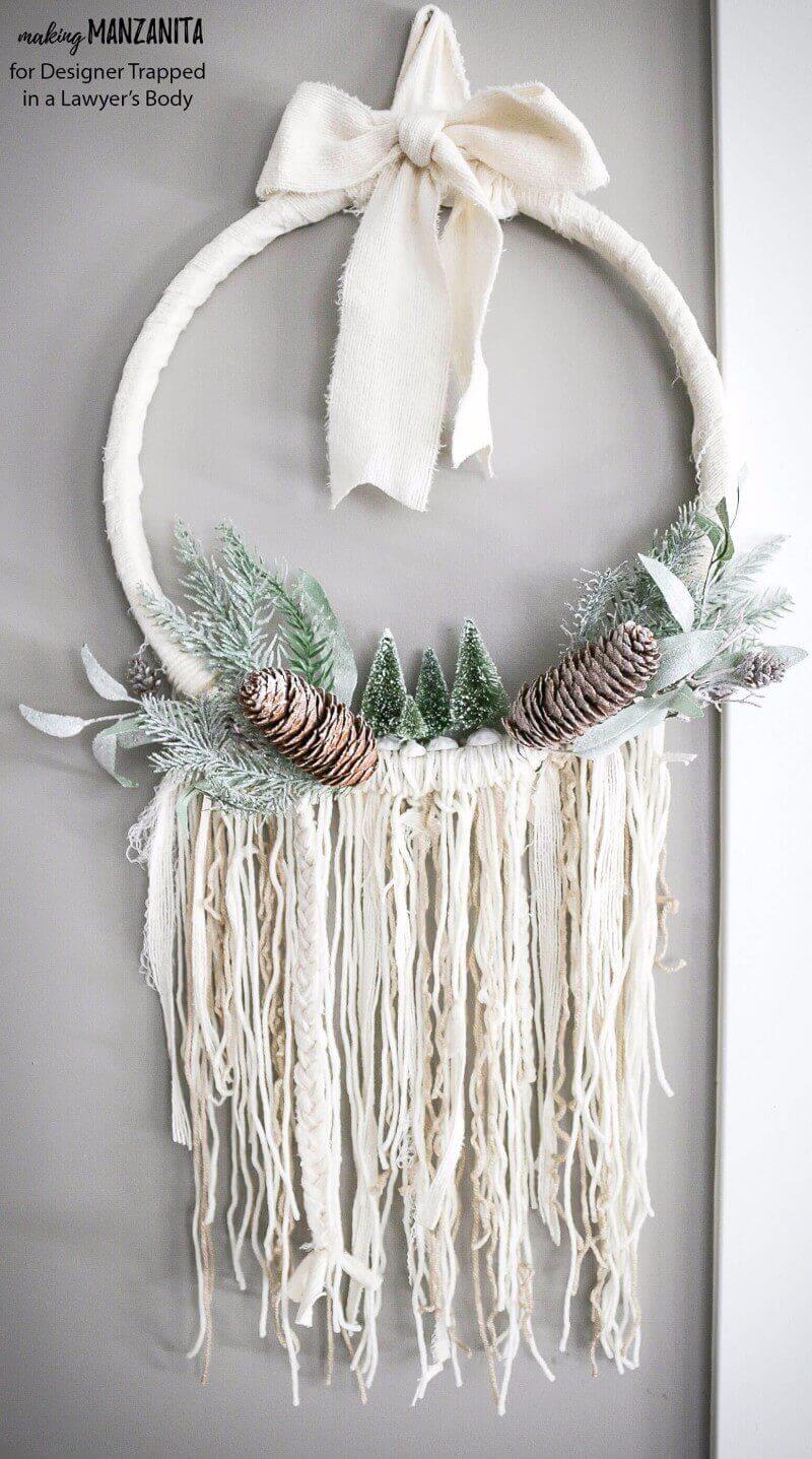 Boho Inspired DIY Winter Wreath