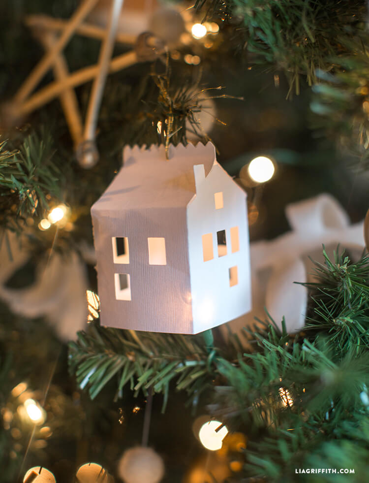 Scandinavian Milk Carton House Ornament