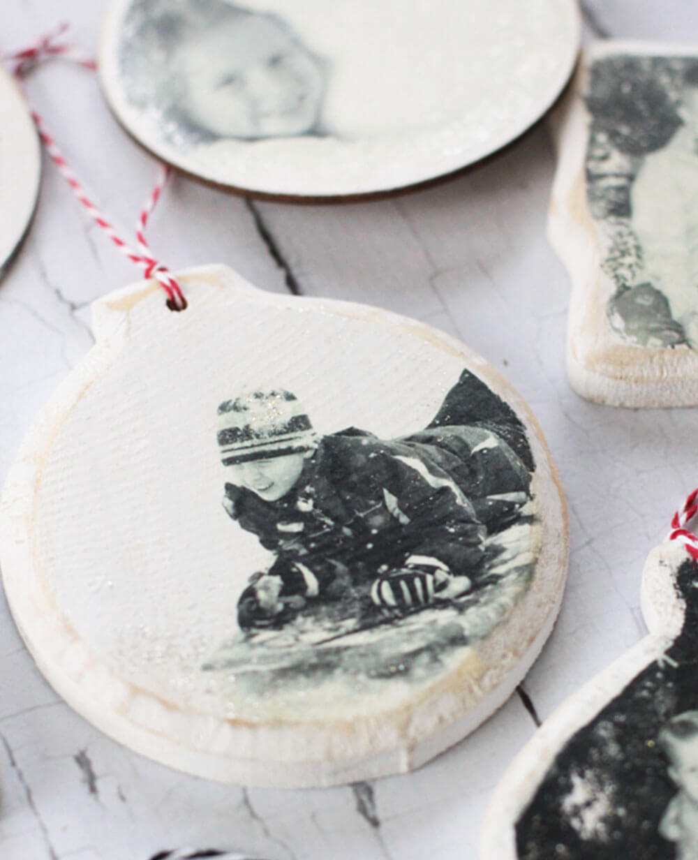 Black and White Christmas Memory Ornaments