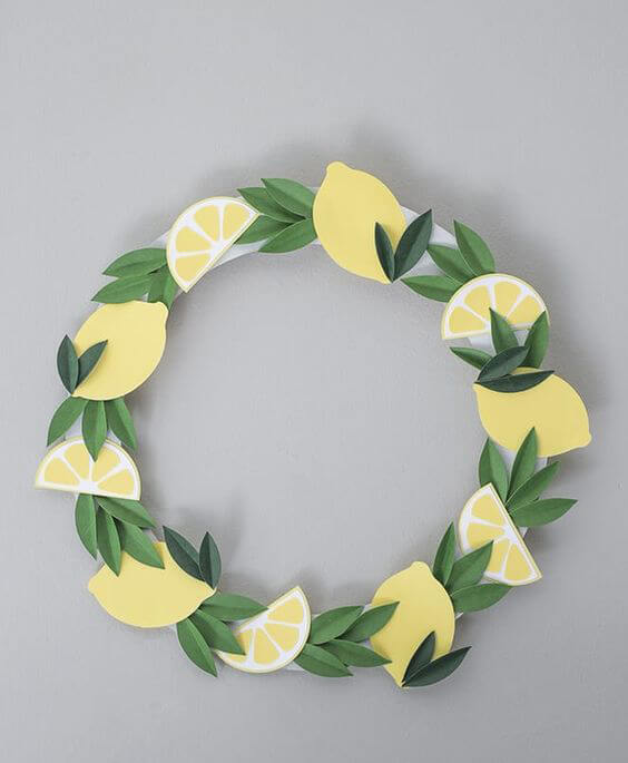 Sweet Scrapbook Paper Lemon Wreath