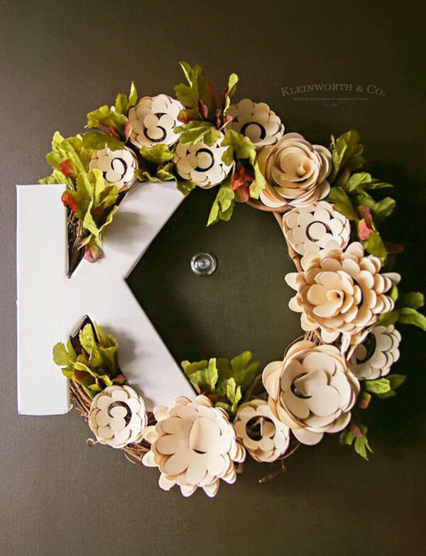 Three Dimensional Paper Flower Wreath