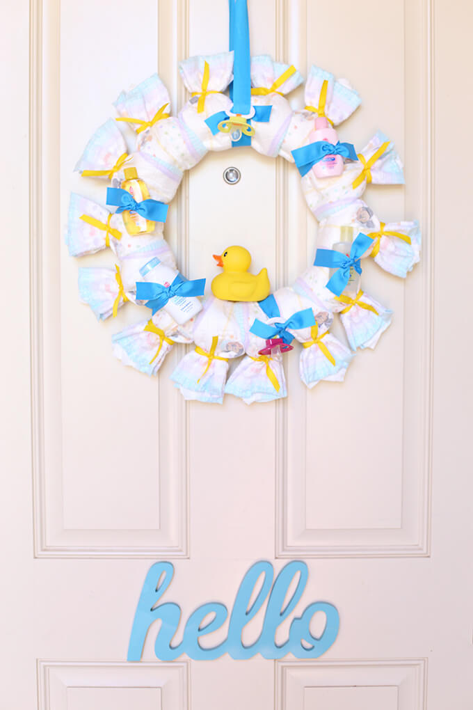 Rubber Ducky Diaper Door Wreath