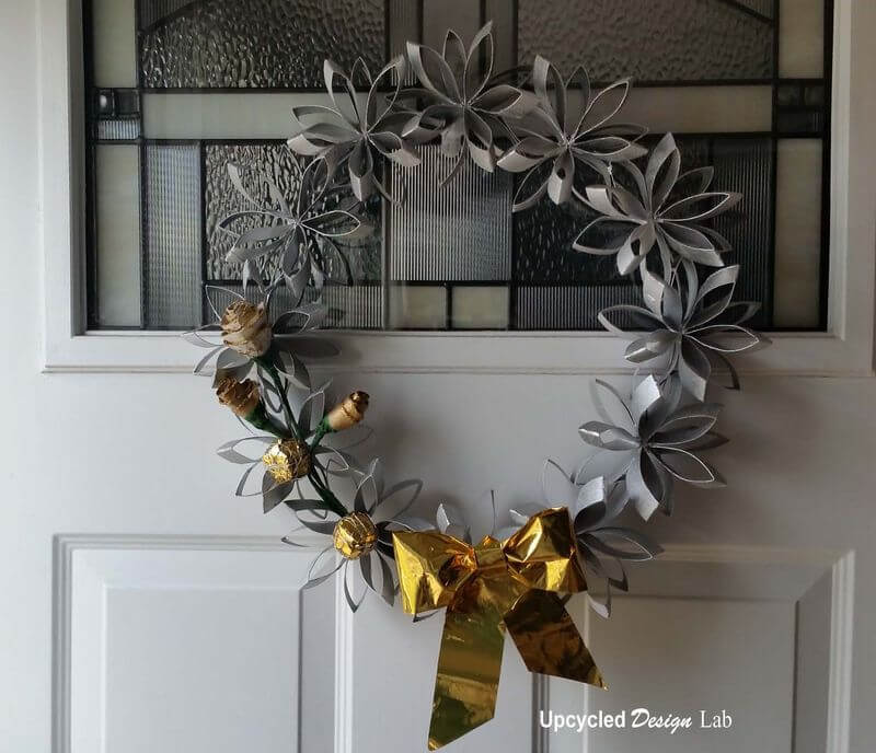 Fun Upcycled Paper Tube Wreath