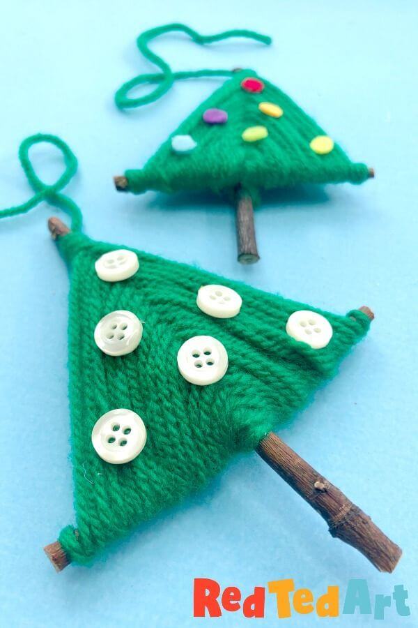 Cute and Simple Yarn Christmas Trees