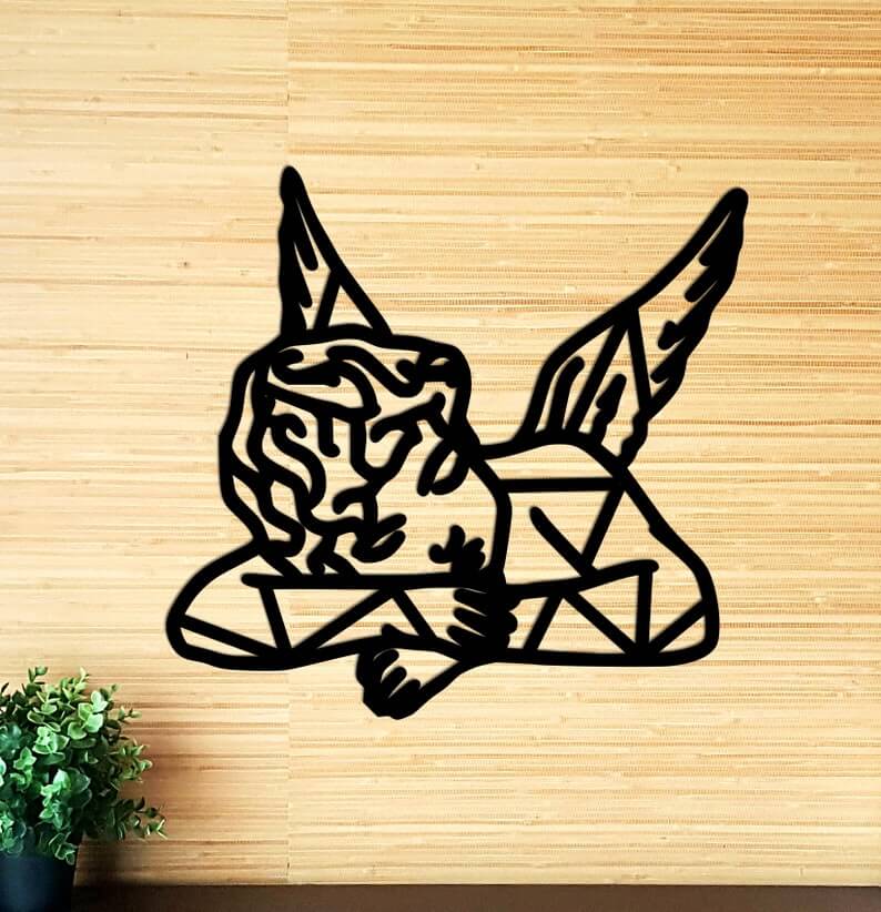 Geometric Laser Cut Sleeping Angel Wall Decor