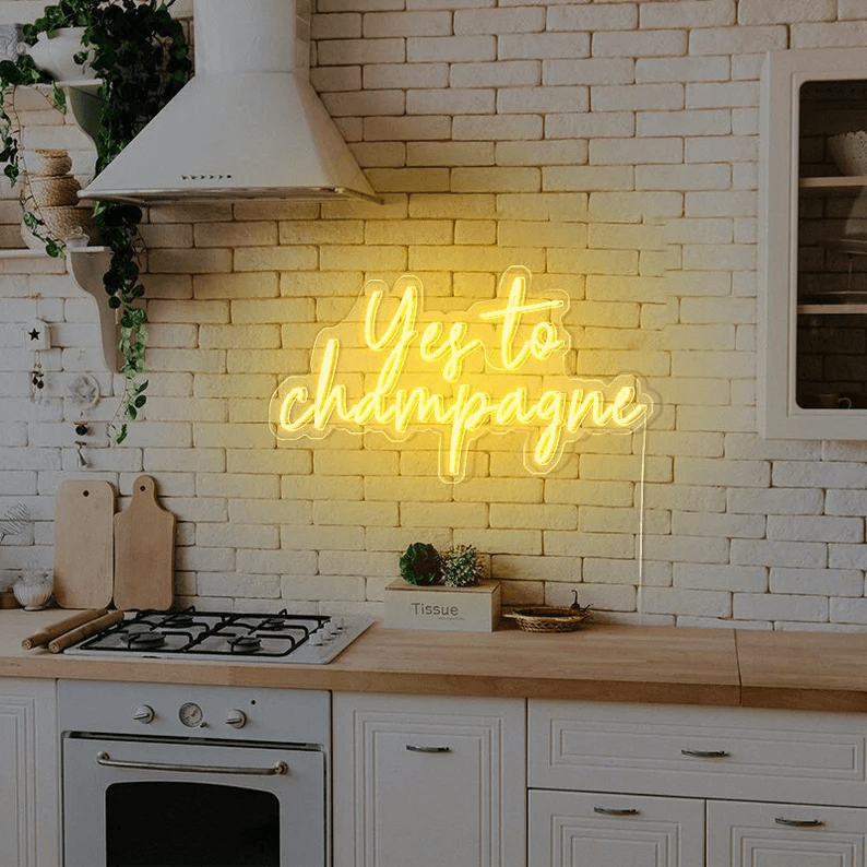 neon light in kitchen