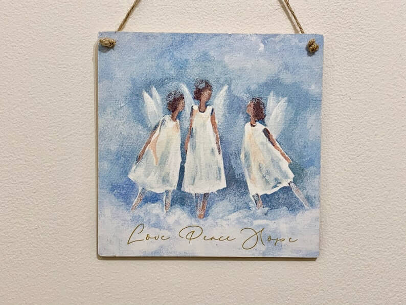 Love Hope Peace Angel Trio Wall Art