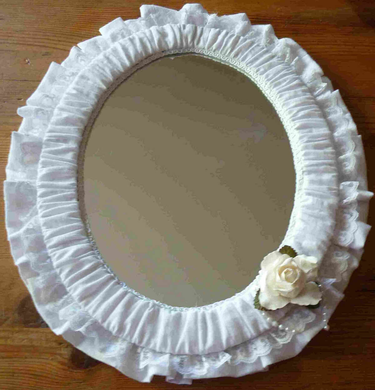 Simple and Sweet Cotton Shabby Chic Mirror
