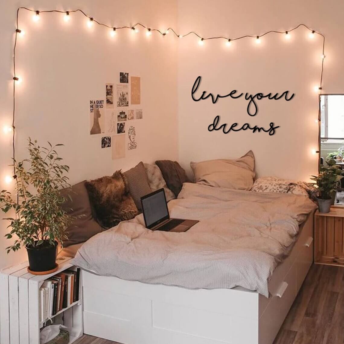 decorate room with fairy lights