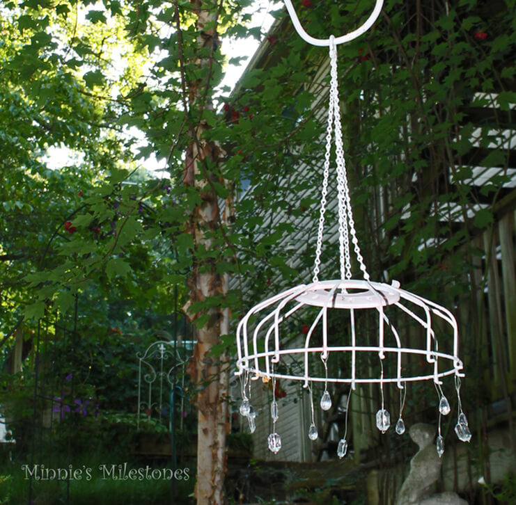 DIY Shabby Chic Chicken Feeder Outdoor Chandelier