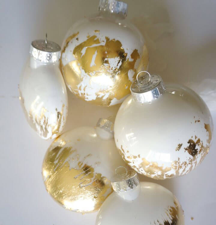 Crafty and Creamy Gold Leaf Christmas Ornaments