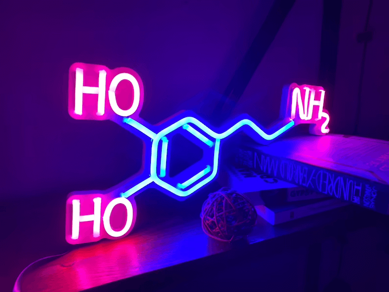 Unique Chemistry Dopamine Neon Wall Art