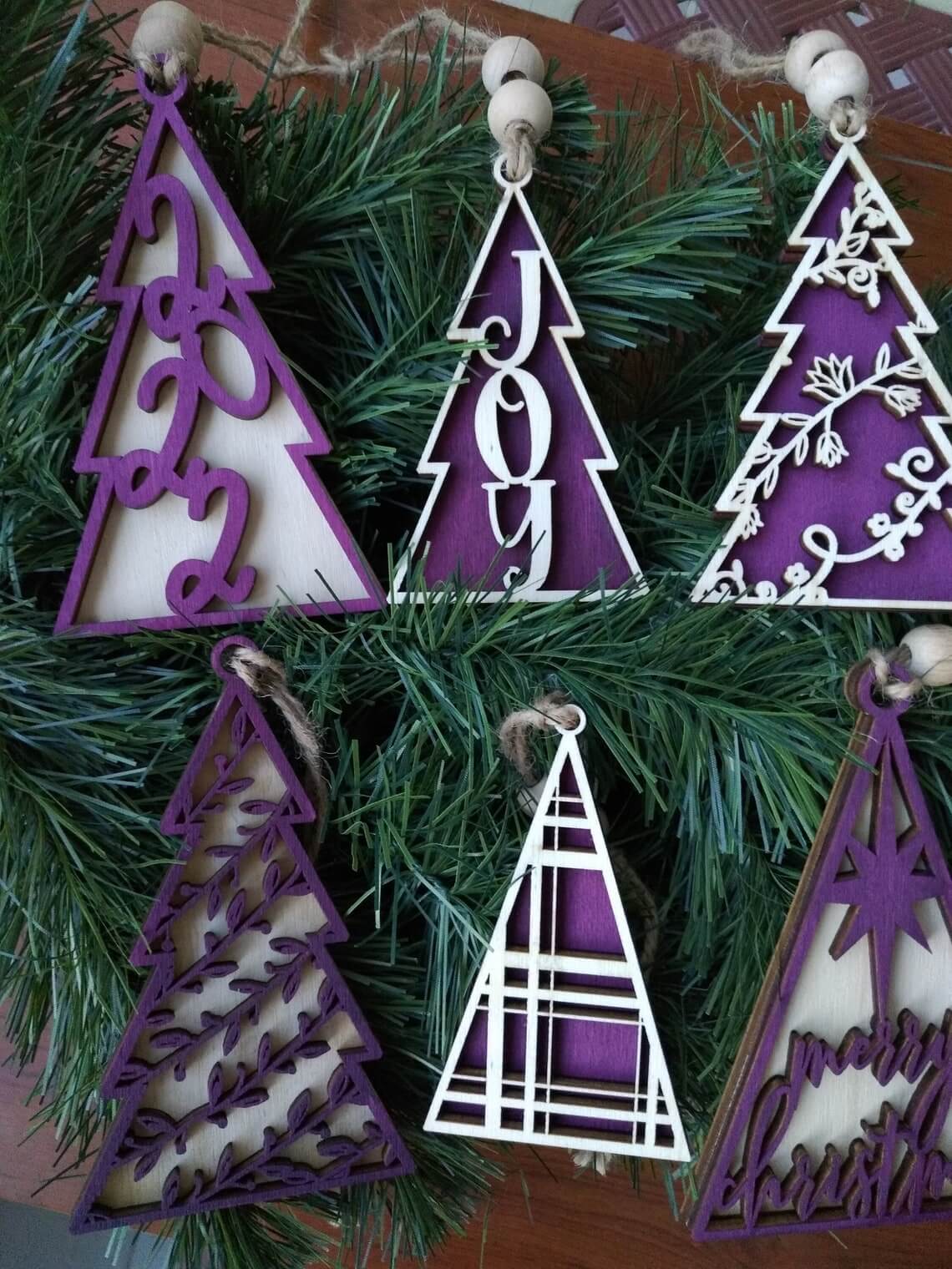 Colorful Purple Decorative Tree Ornaments