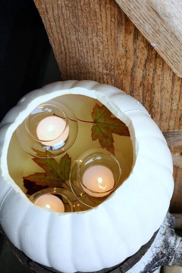 Floating Votives Faux Pumpkin Holder