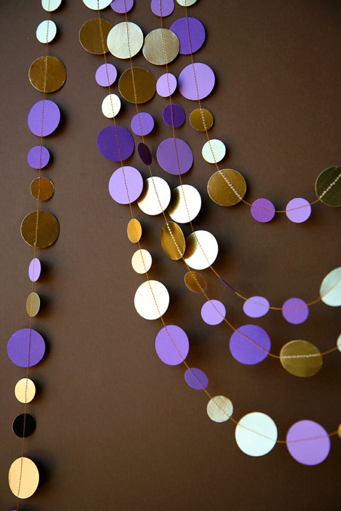 Purple and Gold Shimmering Garland