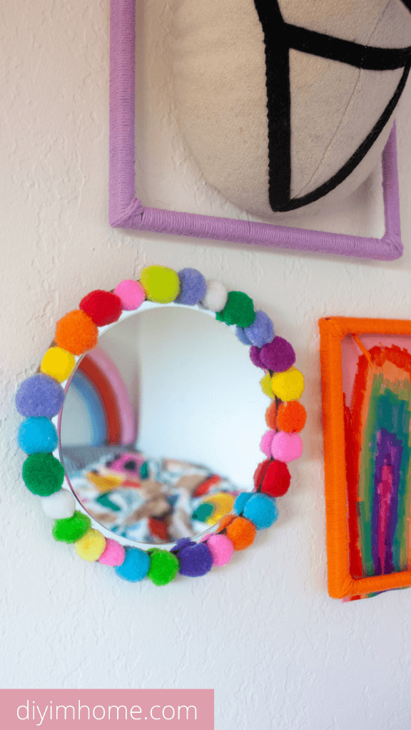 Adorable Rainbow Pom Poms Mirror
