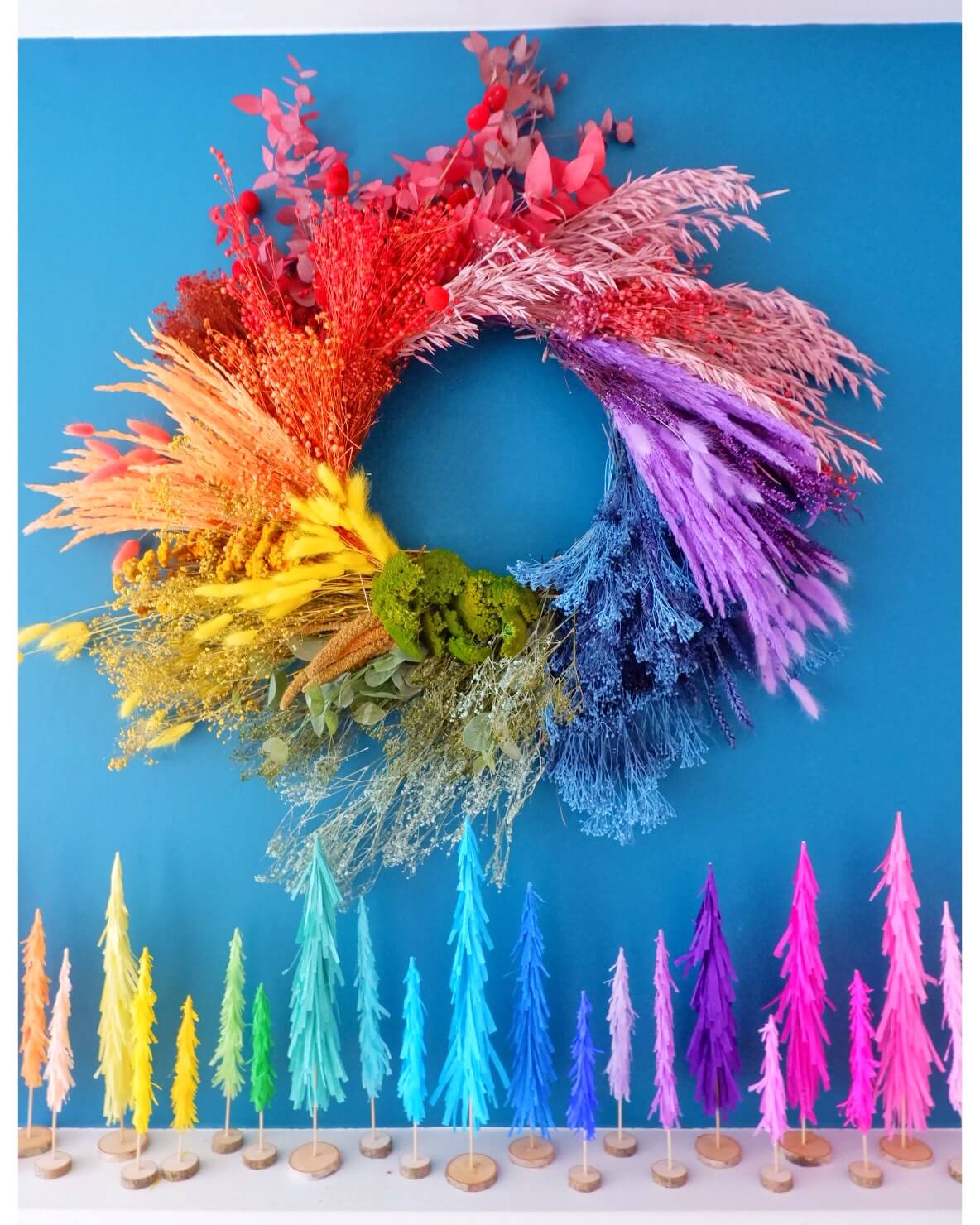 Creative Homemade Rainbow Wreath Decor