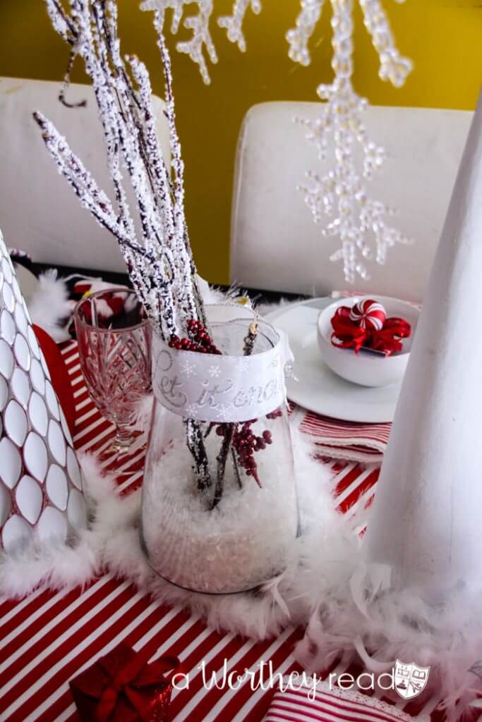 Frosted and Frilly Let It Snow Centerpiece