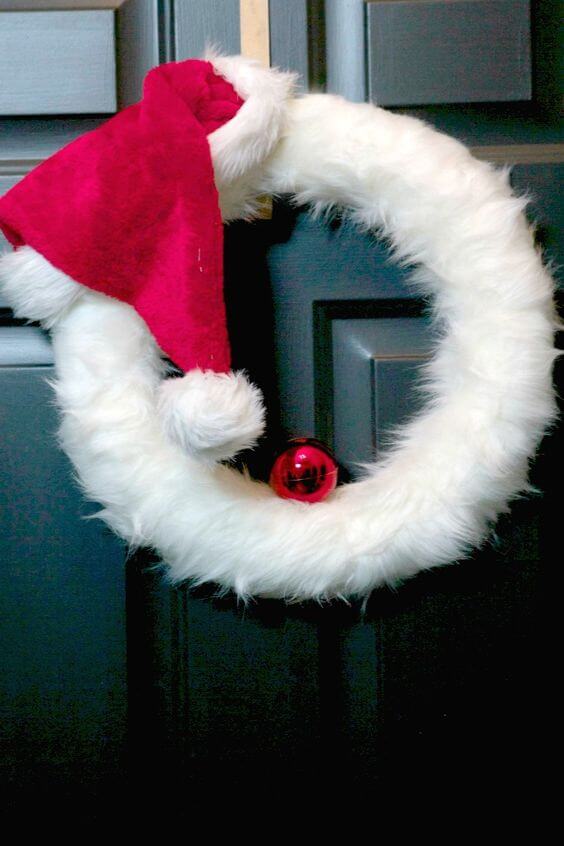 Ultra Fluffy Stylized Santa Claus Wreath