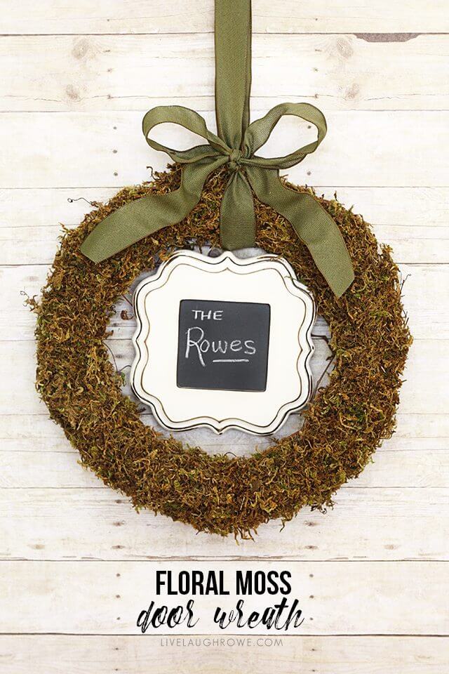 Personalized Sign Moss Wreath Door Decor