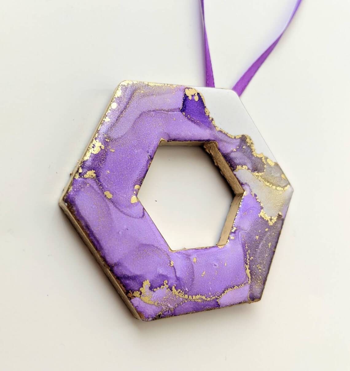 Purple Ceramic Christmas Holiday Ornament