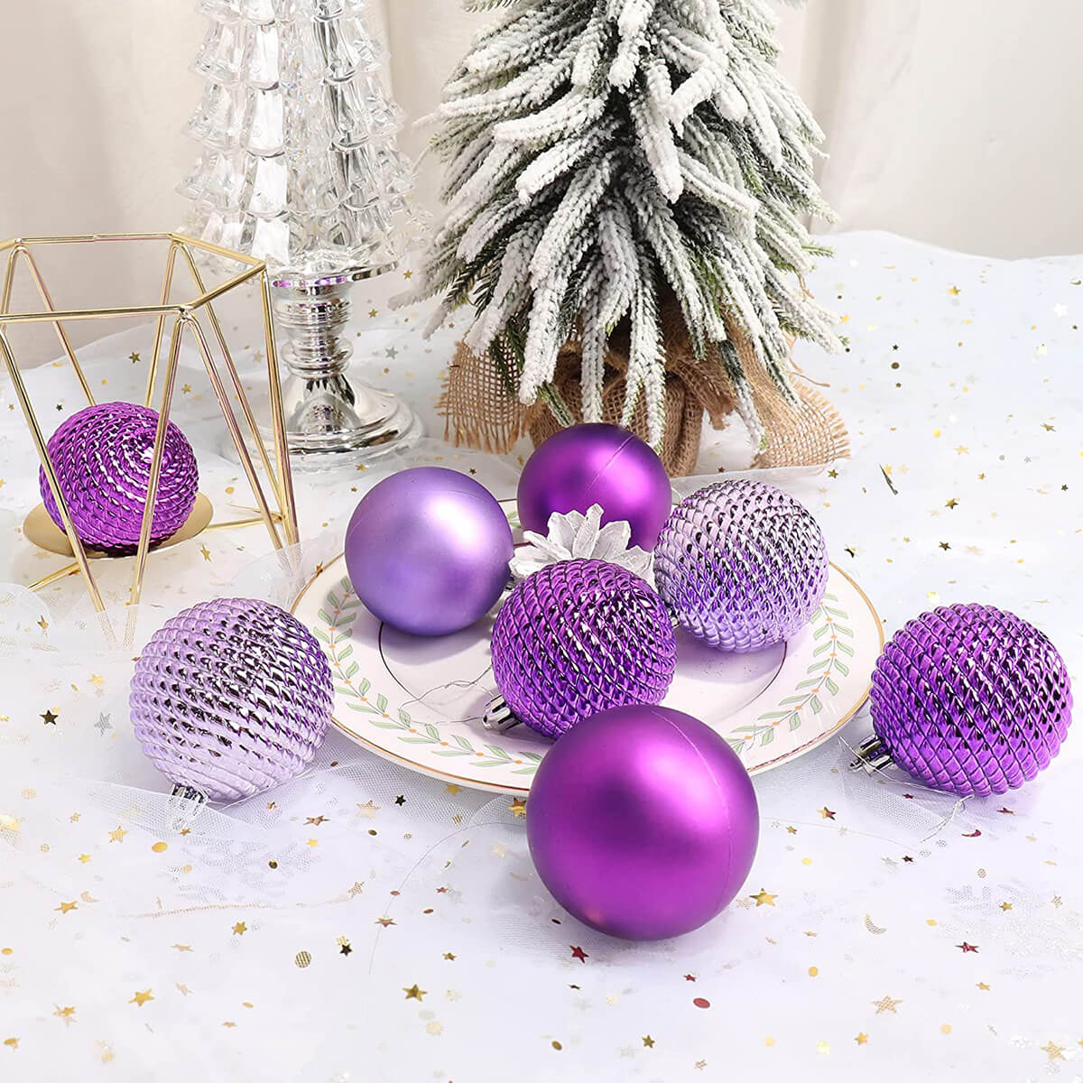 Shatterproof Purple Christmas Ball Ornaments