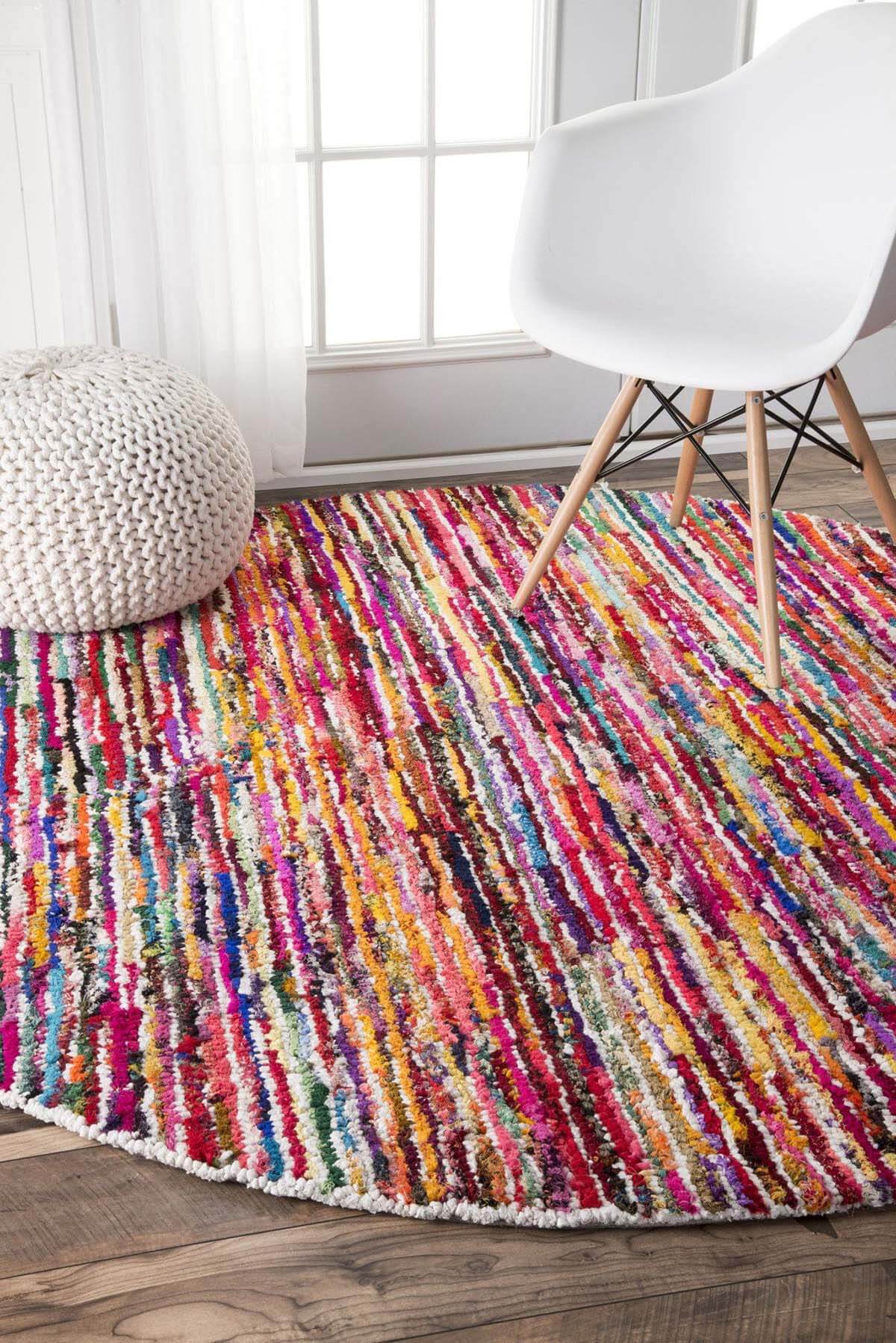 Vibrant Candy Stripes Area Rug
