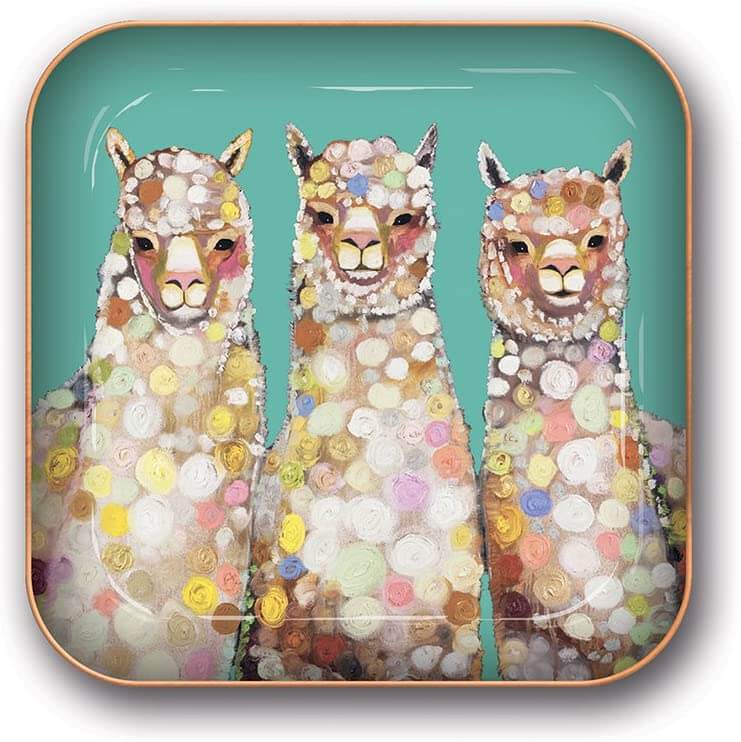 Multicolored Alpaca Artwork Serving Tray