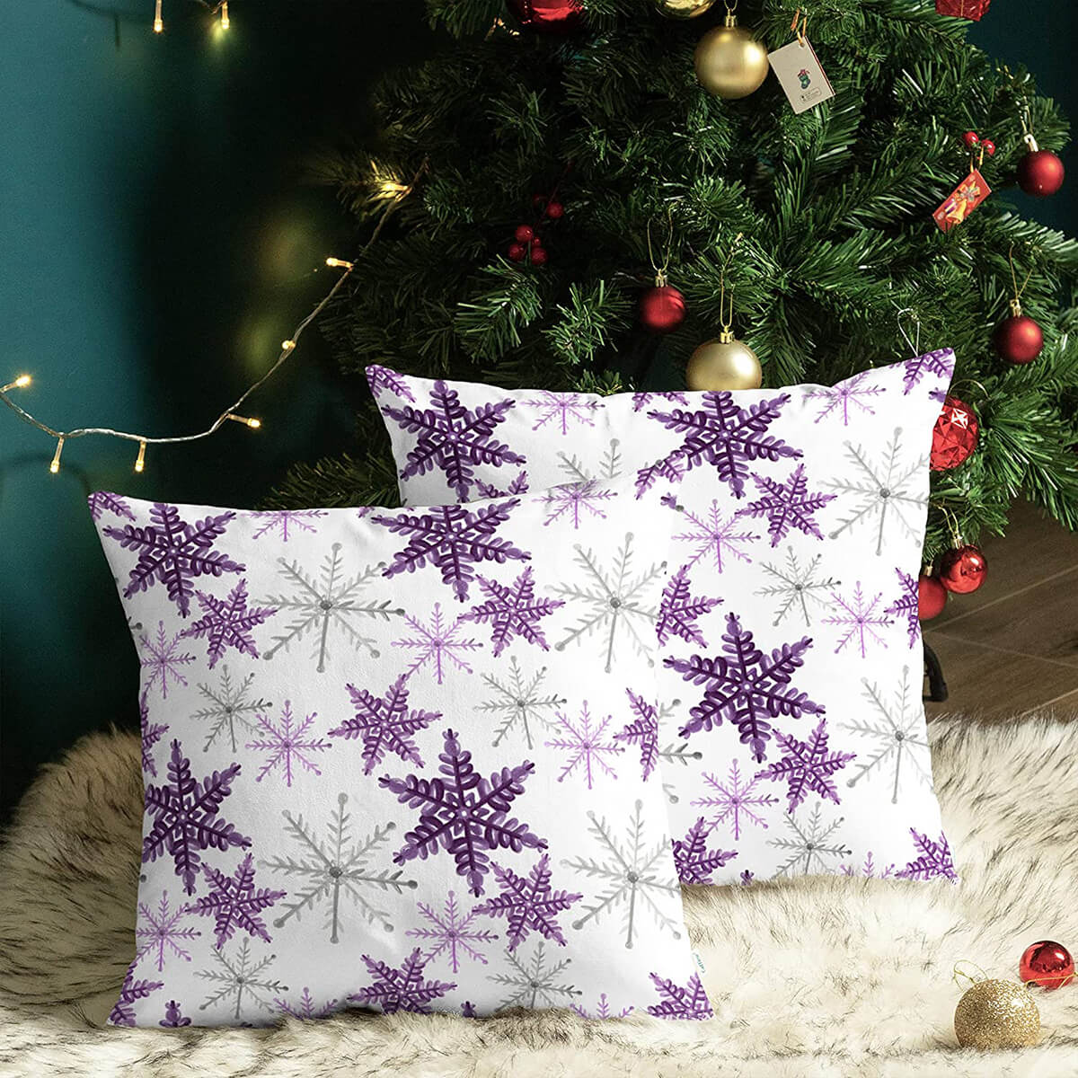 CaliTime Throw Pillow Purple Cases