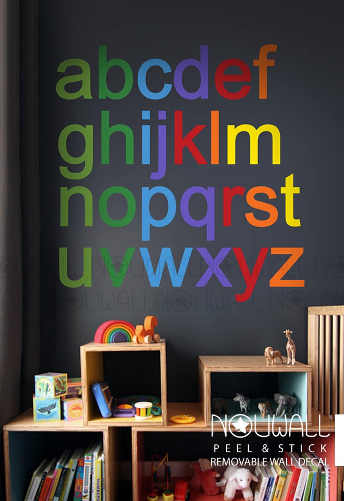 Exciting Rainbow Alphabet Wall Stickers