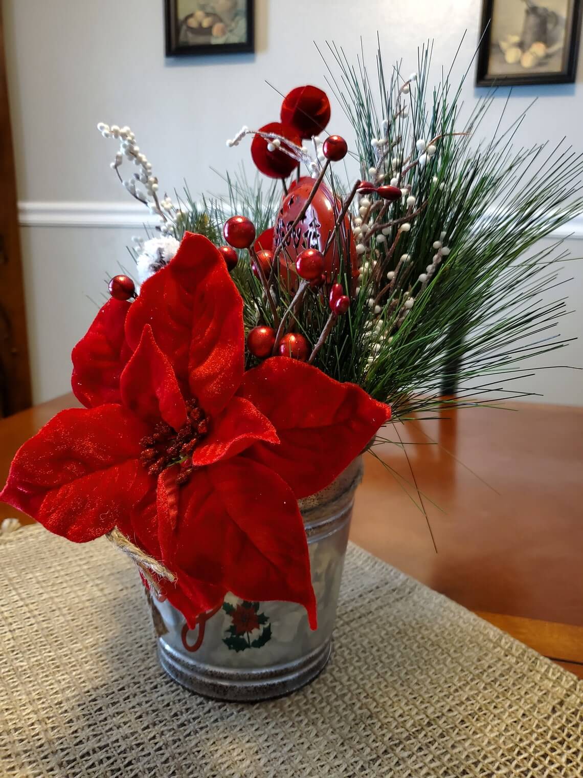 Filled with Joy Winter Themed Centerpiece