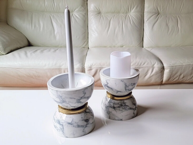 Faux Marble Candle Holder Design
