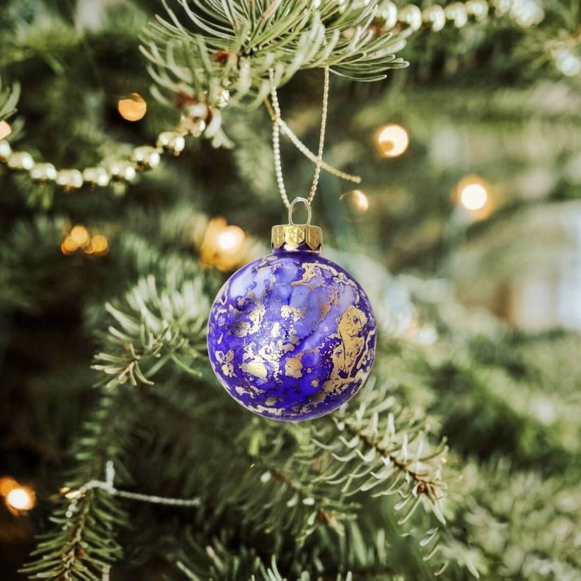 Customized Alcohol Ink Christmas Baubles