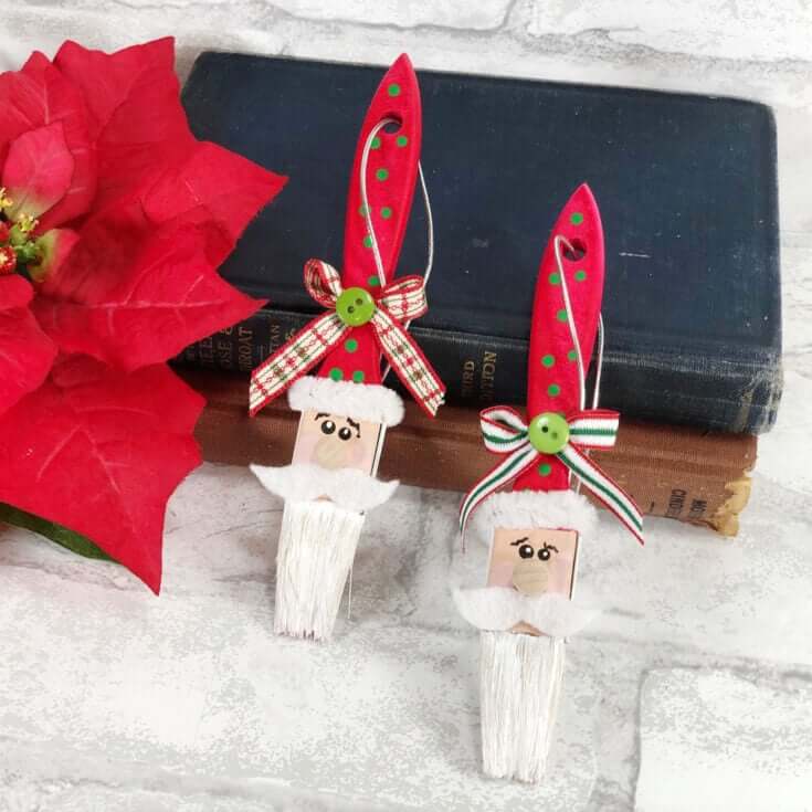 Handmade Santa Christmas Decor Paintbrush Craft