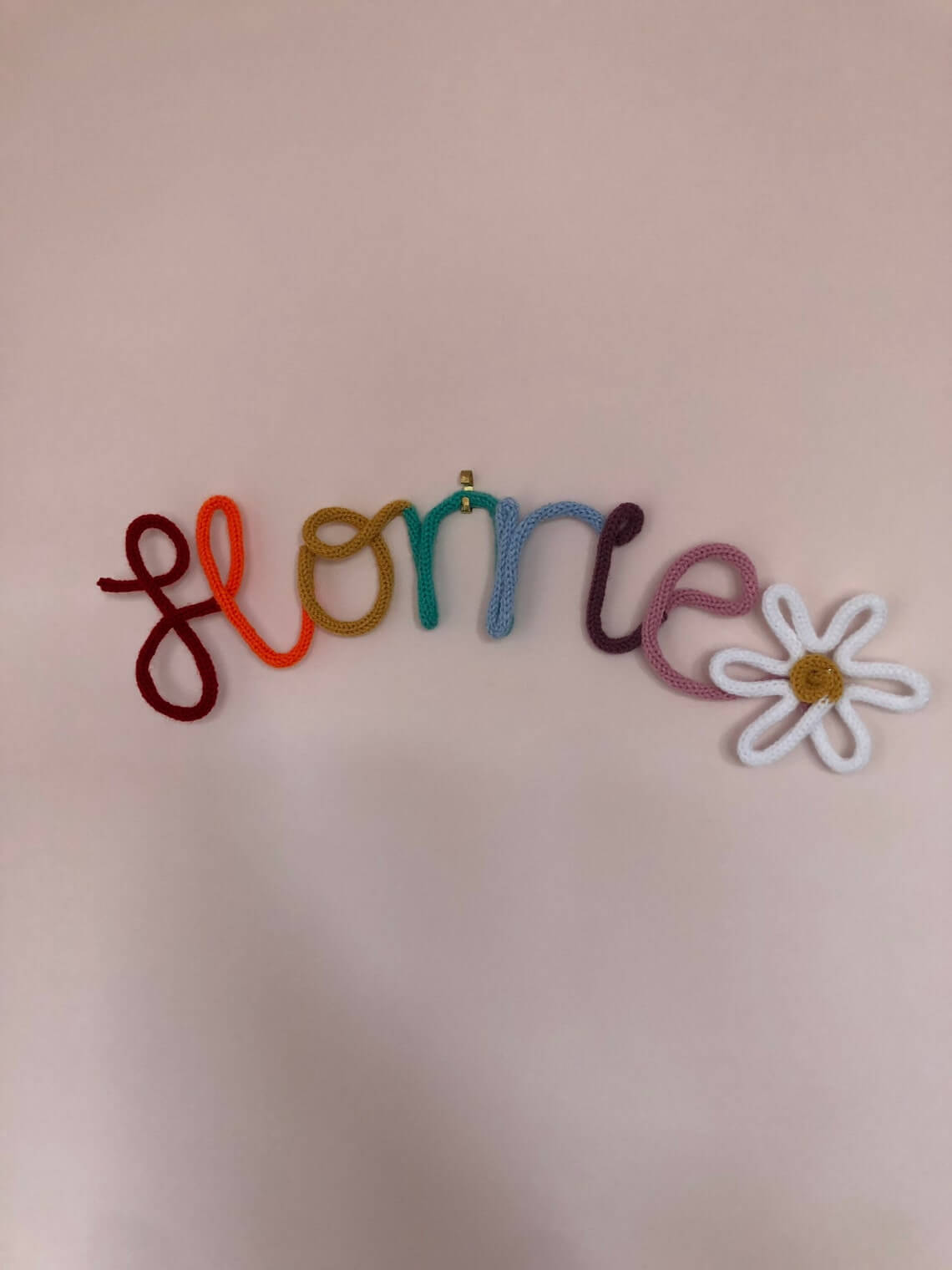 Fun Rainbow Knitted Word Design