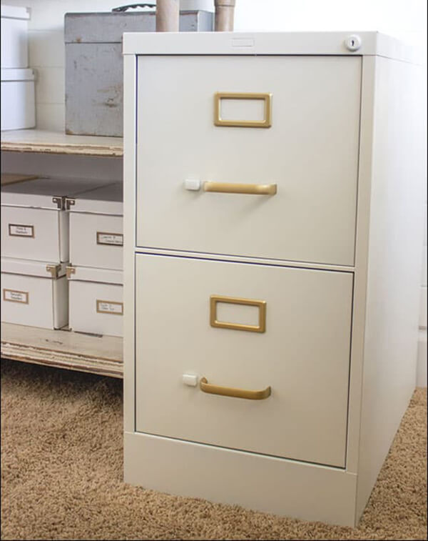 Stylish Home Office Spray Painted File Cabinet