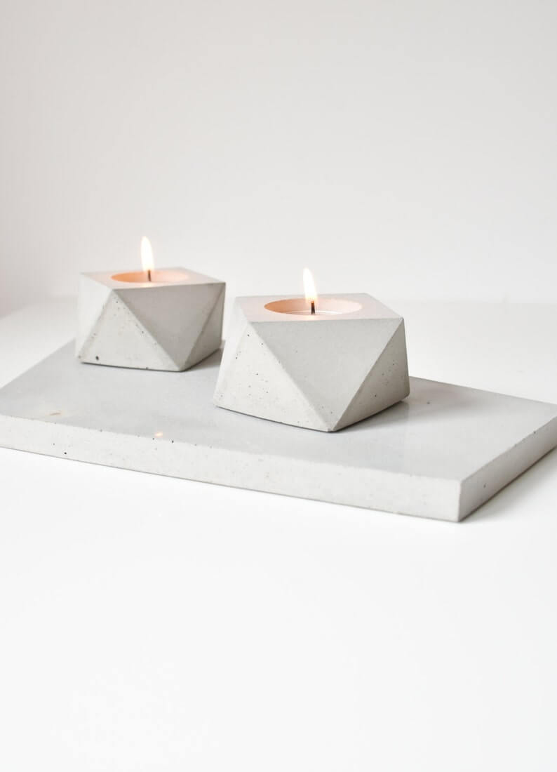 Stylish Concrete Tealight Candle Holders