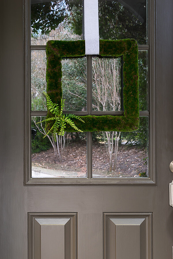 Square Frame Moss and Fern Spring Wreath