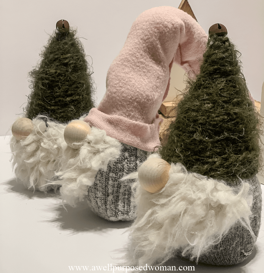 Recycled Sock Rustic Santa Gnomes