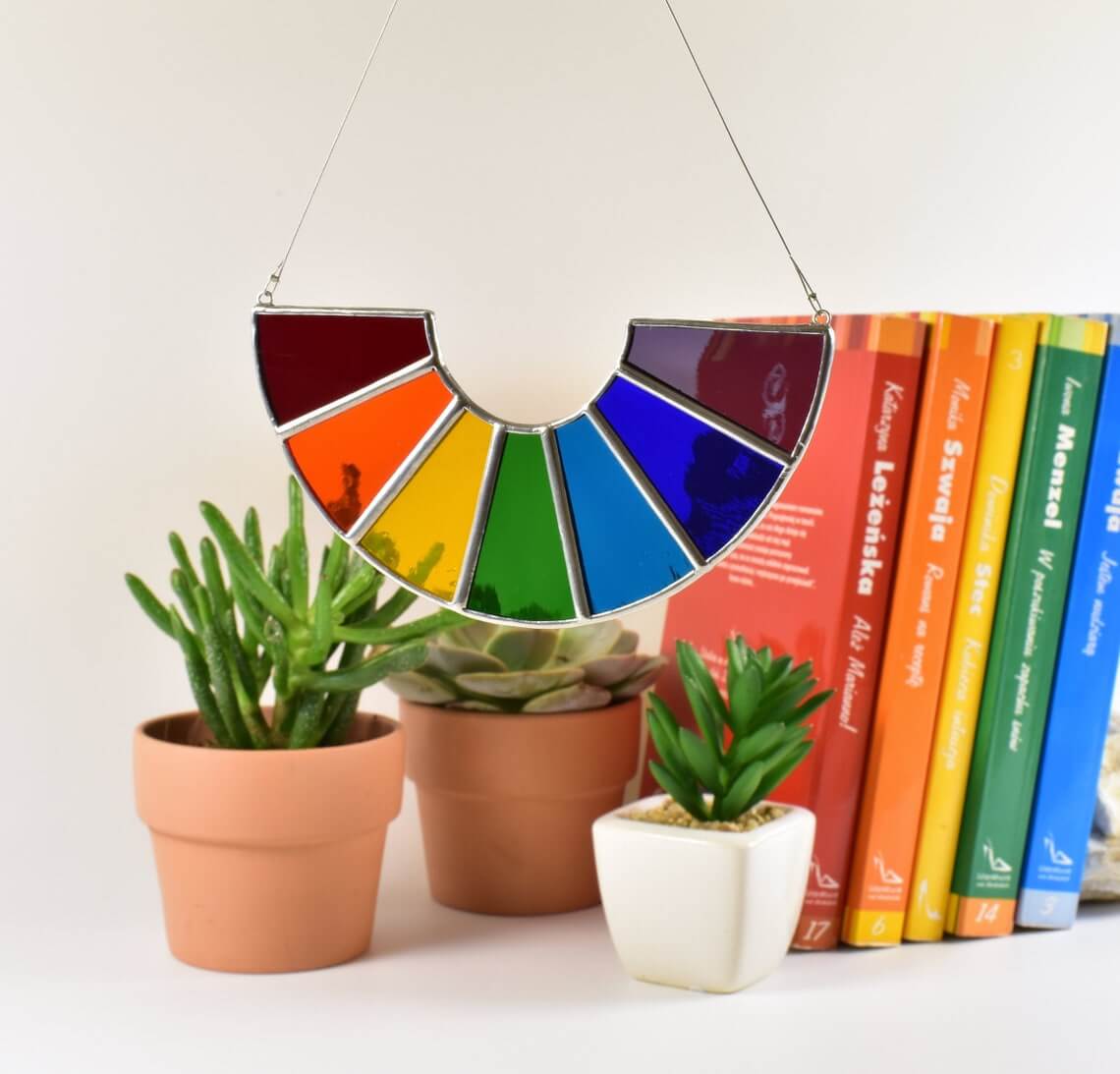 Minimalistic Rainbow Stained Glass Suncatcher