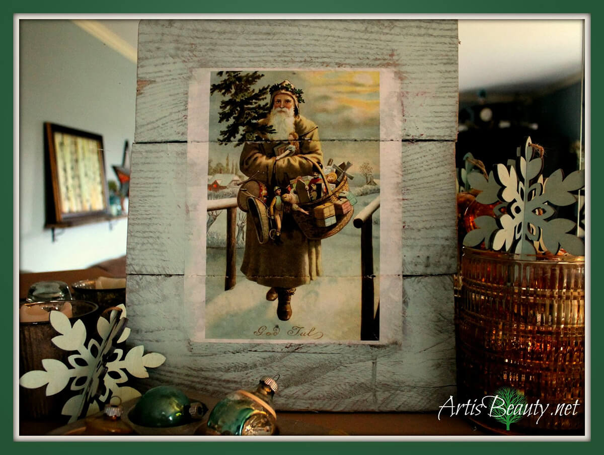 Christmas Santa Vintage Pallet Art