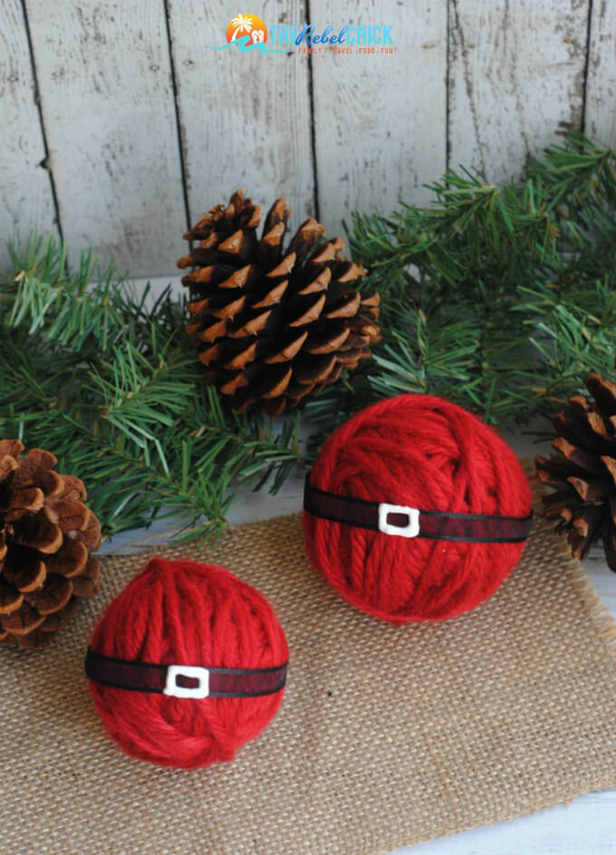 Simple Santa Design Yarn Balls