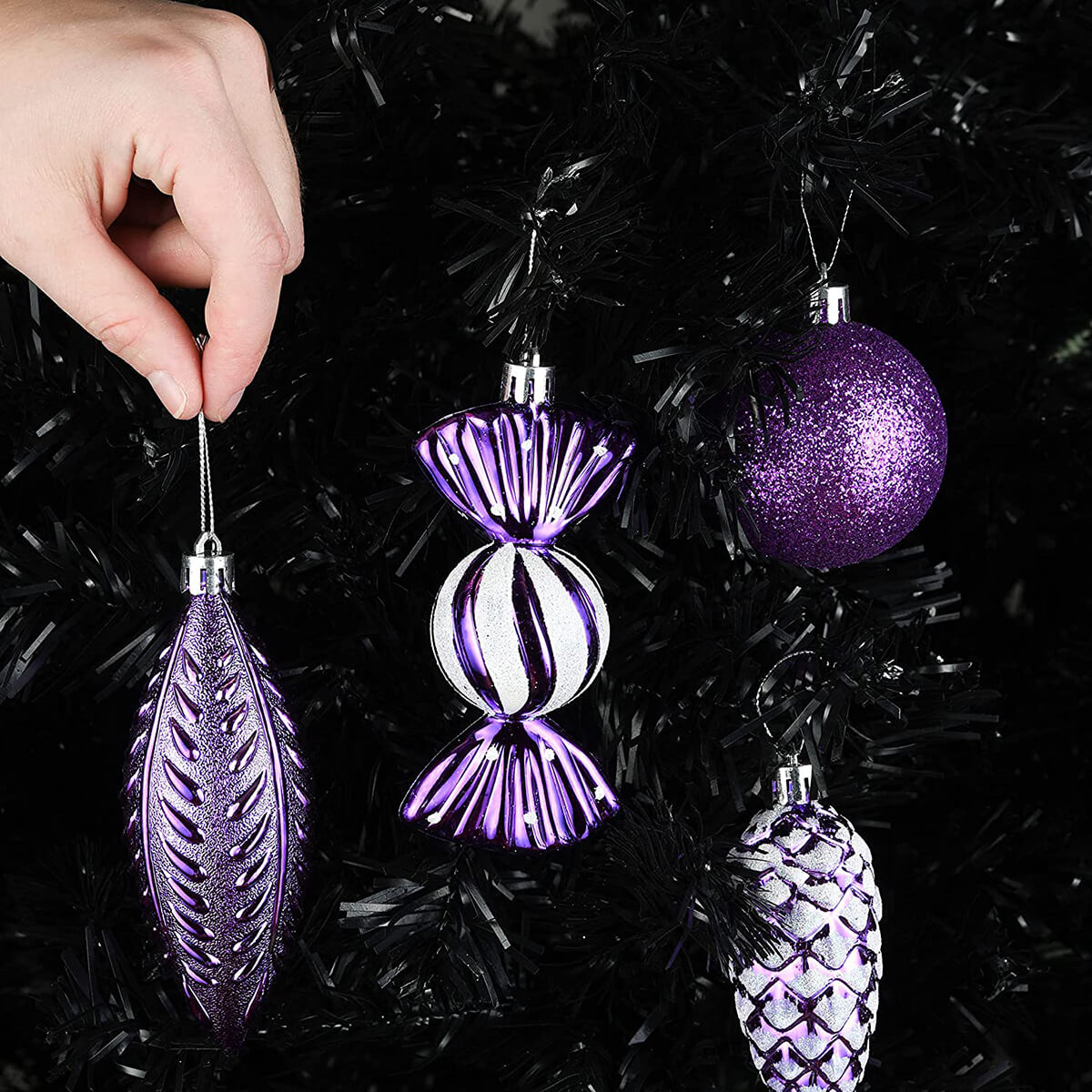 Purple Christmas Ball Ornament Decorations
