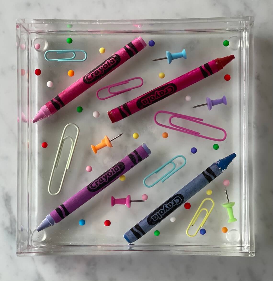 Kid-Friendly Crayon Catchall Trinket Tray